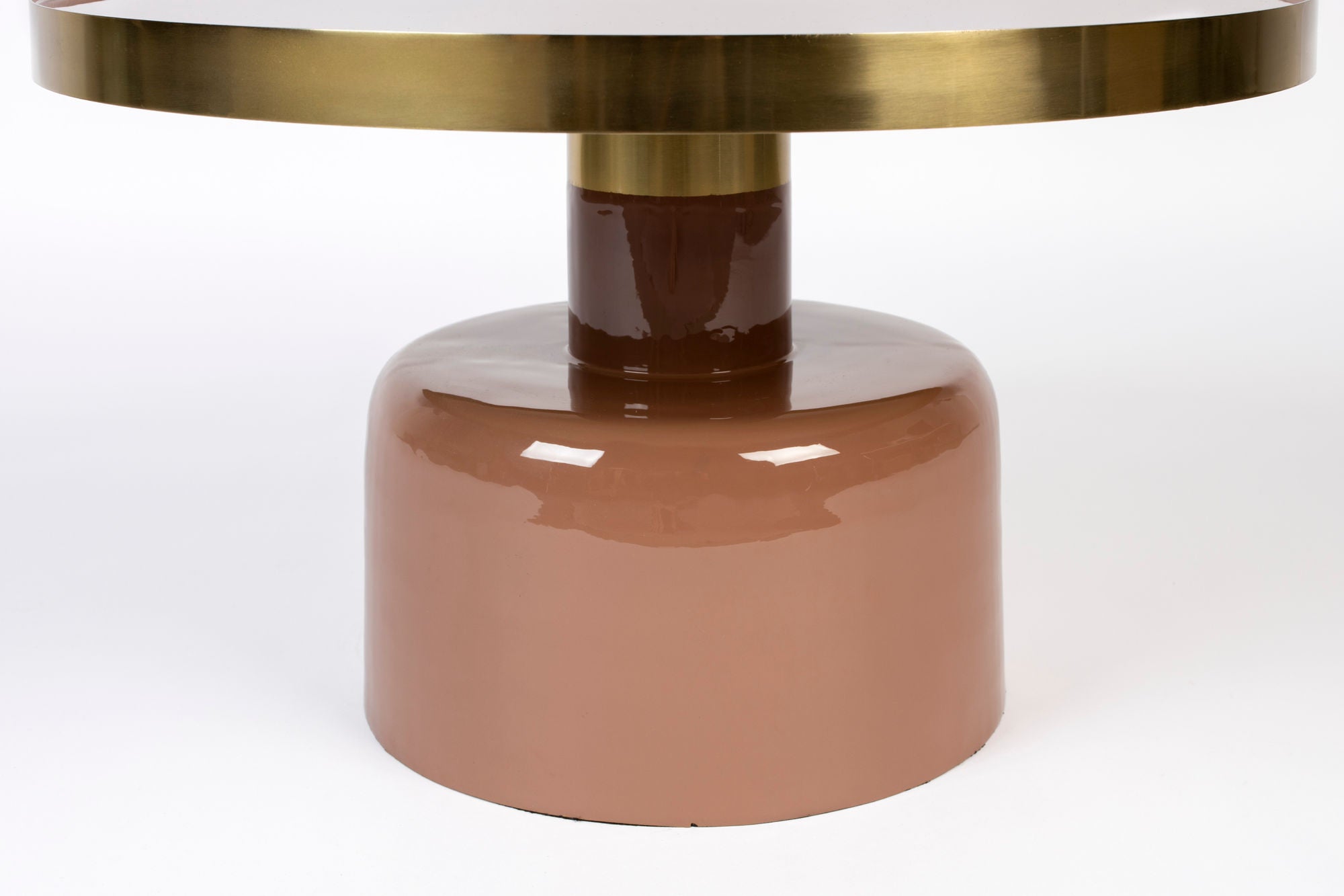 Zuiver Glam Gloss Pink & Gold Round Coffee Table